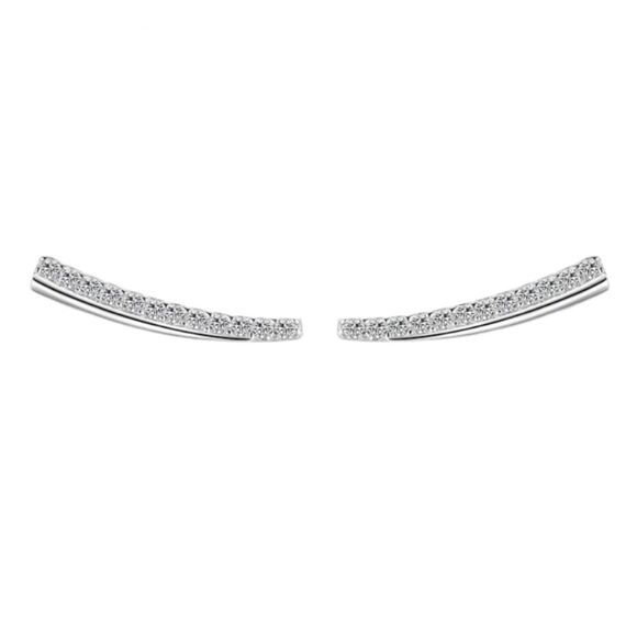 925 Silver Geometric Line Earrings - Picture 1 of 13